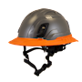 Type II + Non-Vented Dove Gray Safety Helmet with Orange FlexBrim (T2NDGFBOR - Three Quarter View)