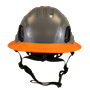 Type II + Non-Vented Dove Gray Safety Helmet with Orange FlexBrim (T2NDGFBOR - Front)