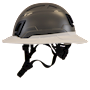 Type II + Non-Vented Dove Gray Safety Helmet with White FlexBrim (T2NDGFBWH - Left)