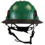 Type II + Non-Vented Forest Green Safety Helmet with Black FlexBrim (T2NFGFBBK - Front)