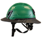 Type II + Non-Vented Forest Green Safety Helmet with Black FlexBrim (T2NFGFBBK - Left)