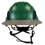 Type II + Non-Vented Forest Green Safety Helmet with Dove Gray FlexBrim (T2NFGFBDG - Front)