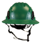 Type II + Non-Vented Forest Green Safety Helmet with Forest Green FlexBrim (T2NFGFBFG - Front)