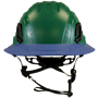 Type II + Non-Vented Forest Green Safety Helmet with Kentucky Blue FlexBrim (T2NFGFBKB - Front)