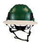 Type II + Non-Vented Forest Green Safety Helmet with White FlexBrim (T2NFGFBWH - Front)