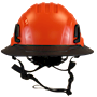 Type II + Non-Vented Hi-Viz Orange Safety Helmet with Black FlexBrim (T2NHOFBBK - Front)