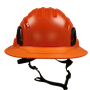 Type II + Non-Vented Hi-Viz Orange Safety Helmet with Hi-Viz Orange FlexBrim (T2NHOFBHO - Front)