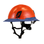 Type II + Non-Vented Hi-Viz Orange Safety Helmet with Kentucky Blue FlexBrim (T2NHOFBKB - Three Quarter View)