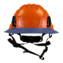 Type II + Non-Vented Hi-Viz Orange Safety Helmet with Kentucky Blue FlexBrim (T2NHOFBKB - Front)