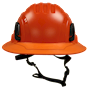 Type II + Non-Vented Hi-Viz Orange Safety Helmet with Orange FlexBrim (T2NHOFBOR - Front)