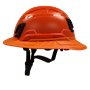 Type II + Non-Vented Hi-Viz Orange Safety Helmet with Orange FlexBrim (T2NHOFBOR - Left)