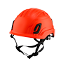 Type II + Non-Vented Hi Viz Orange Safety Helmet (T2NHO - Three Quarter View)