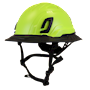 Type II + Non-Vented Hi-Viz Yellow Safety Helmet with Black FlexBrim (T2NHYFBBK - Three Quarter View)