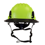 Type II + Non-Vented Hi-Viz Yellow Safety Helmet with Black FlexBrim (T2NHYFBBK - Front)