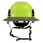 Type II + Non-Vented Hi-Viz Yellow Safety Helmet with Dove Gray FlexBrim (T2NHYFBDG - Front)