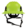 Type II + Non-Vented Hi-Viz Yellow Safety Helmet with Hi-Viz Yellow FlexBrim (T2NHYFBHY - Front)