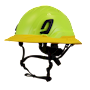 Type II + Non-Vented Hi-Viz Yellow Safety Helmet with Yellow FlexBrim (T2NHYFBYL - Three Quarter View)