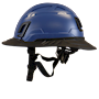 Type II + Non-Vented Kentucky Blue Safety Helmet with Black FlexBrim (T2NKBFBBK - Left)