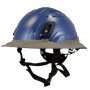 Type II + Non-Vented Kentucky Blue Safety Helmet with Dove Gray FlexBrim (T2NKBFBDG - Three Quarter View)