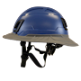 Type II + Non-Vented Kentucky Blue Safety Helmet with Dove Gray FlexBrim (T2NKBFBDG - Left)