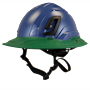 Type II + Non-Vented Kentucky Blue Safety Helmet with Forest Green FlexBrim (T2NKBFBFG - Three Quarter)