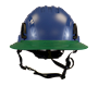 Type II + Non-Vented Kentucky Blue Safety Helmet with Forest Green FlexBrim (T2NKBFBFG - Front)