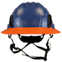 Type II + Non-Vented Kentucky Blue Safety Helmet with Hi-Viz Orange FlexBrim (T2NKBFBHO - Front)