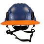 Type II + Non-Vented Kentucky Blue Safety Helmet with Orange FlexBrim (T2NKBFBOR - Front)