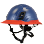 Type II + Non-Vented Kentucky Blue Safety Helmet with Red FlexBrim (T2NKBFBRD - Three Quarter View)