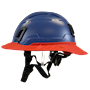 Type II + Non-Vented Kentucky Blue Safety Helmet with Red FlexBrim (T2NKBFBRD - Left)