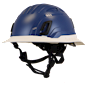 Type II + Non-Vented Kentucky Blue Safety Helmet with White FlexBrim (T2NKBFBWH - Three Quarter View)
