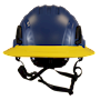 Type II + Non-Vented Kentucky Blue Safety Helmet with Yellow FlexBrim (T2NKBFBYL - Front)