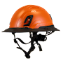 Type II + Non-Vented Orange Safety Helmet with Black FlexBrim (T2NORFBBK - Three Quarter View)