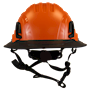 Type II + Non-Vented Orange Safety Helmet with Black FlexBrim (T2NORFBBK - Front)