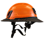 Type II + Non-Vented Orange Safety Helmet with Black FlexBrim (T2NORFBBK - Left)