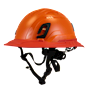 Type II + Non-Vented Orange Safety Helmet with Hi-Viz Orange FlexBrim (T2NORFBHO - Three Quarter View)