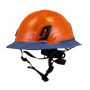 Type II + Non-Vented Orange Safety Helmet with Kentucky Blue FlexBrim (T2NORFBKB - Three Quarter View)