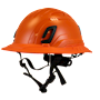 Type II + Non-Vented Orange Safety Helmet with Orange FlexBrim (T2NORFBOR - Three Quarter View)