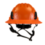 Type II + Non-Vented Orange Safety Helmet with Orange FlexBrim (T2NORFBOR - Front)