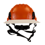 Type II + Non-Vented Orange Safety Helmet with White FlexBrim (T2NORFBWH - Front)