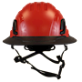 Type II + Non-Vented Red Safety Helmet with Black FlexBrim (T2NRDFBBK - Front)
