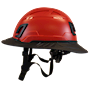 Type II + Non-Vented Red Safety Helmet with Black FlexBrim (T2NRDFBBK - Left)