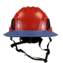 Type II + Non-Vented Red Safety Helmet with Kentucky Blue FlexBrim (T2NRDFBKB - Front)