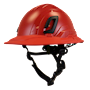 Type II + Non-Vented Red Safety Helmet with Red FlexBrim (T2NRDFBRD - Three Quarter View)
