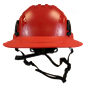 Type II + Non-Vented Red Safety Helmet with Red FlexBrim (T2NRDFBRD - Front)