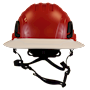 Type II + Non-Vented Red Safety Helmet with White FlexBrim (T2NRDFBWH - Front)