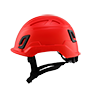 Type II + Non-Vented Red Safety Helmet (T2NRD - Left)