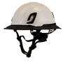 Type II + Non-Vented White Safety Helmet with Black FlexBrim (T2NWHFBBK - Three Quarter View)