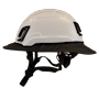 Type II + Non-Vented White Safety Helmet with Black FlexBrim (T2NWHFBBK - Left)