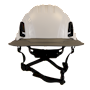 Type II + Non-Vented White Safety Helmet with Dove Gray FlexBrim (T2NWHFBDG - Front)